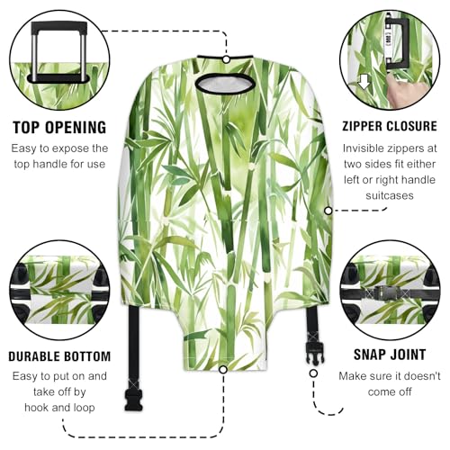 Bamboo Forest Luggage Cover Suitcase Protector Travel Luggage Cover Carry on Luggage Cover Washable Baggage Covers for Suitcase Fit 26-28 Inch Luggage3