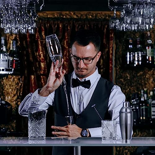 Kit bartender 14 piezas con coctelera 750 ml y soporte de madera miniatura 6