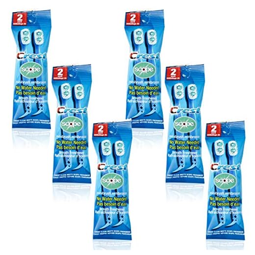 Crest Scope | Mini Brushes-Disposable Toothbrushes with Toothpaste and Pick for Work or Travel (12count, 6 Pack (12 Brushes))