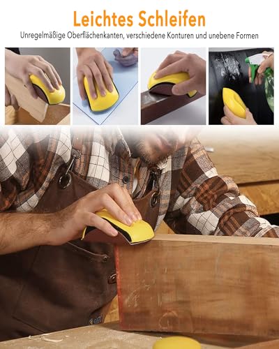Manueller Schleifklotz 5 Stück: 6 Zoll Handschleifer Schleifblock Schleifklotz Handschleifblock Set für Schleifscheiben Handschleifer Zum Polieren und Feinschleifen von Holz