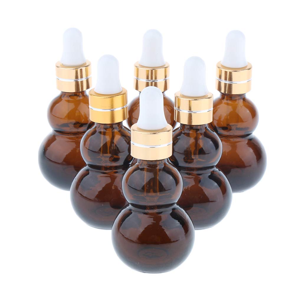 5 sztuk 6 x szklany pojemnik z zakraplaczem tykwy 10 ml, 6 sztuk