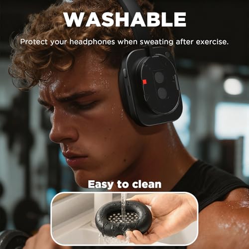 Funda protectora para almohadillas de auriculares Nothing Headphone (1) y Nothing Headphone (a) 2026, cubierta lavable y suave de silicona (Negro) miniatura 5