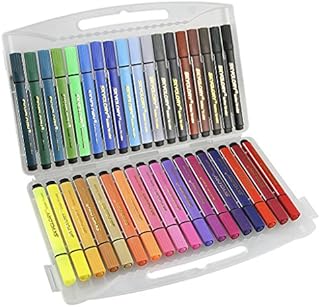 Kids Washable Water Colour Pen Watercolour Colouring Drawing Pens Assorted Colours Markers Pens for Children Doodling, Pack of 36