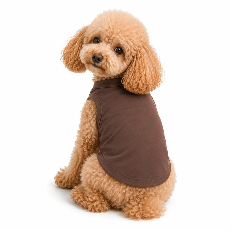 Petitebelle Plain Single Color Puppy Dog Shirt (Brown, Small) — image 1