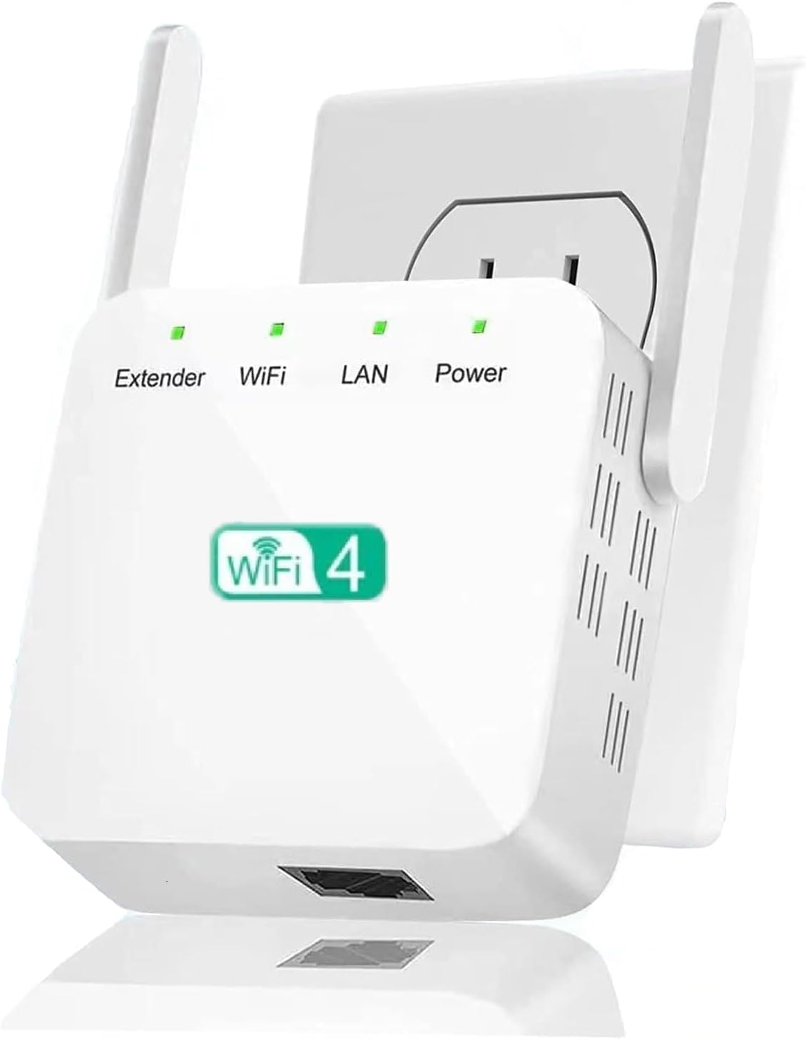 2026 Newest WiFi Extender, WiFi Booster, WiFi Repeater, Covers Up to 4500 Sq.ft and 55 Devices, Internet Booster - with Ethernet Port, Quick Setup, Home Wireless Signal Booster（White WiFi-4）