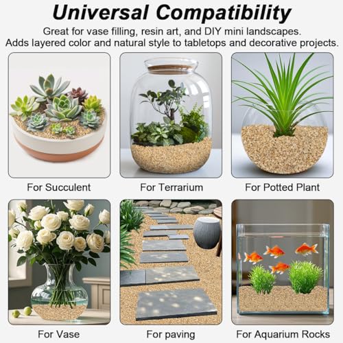 Image of Beige River Rocks, Landscaping Pebbles, Succulent & Cactus Gravel | Decorative Ornamental Stones, Gravel Filler For Flower Bed, Fish Tank, Vases, Plants, Home And Garden Decoration