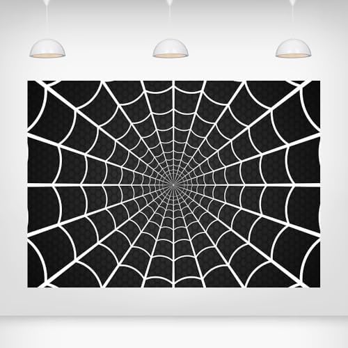 Black Spider Web Backdrop - 5x3ft Superhero Themed Photography Background for Birthday Party Decorations Photo Booth Props Events Kids' Room Decor