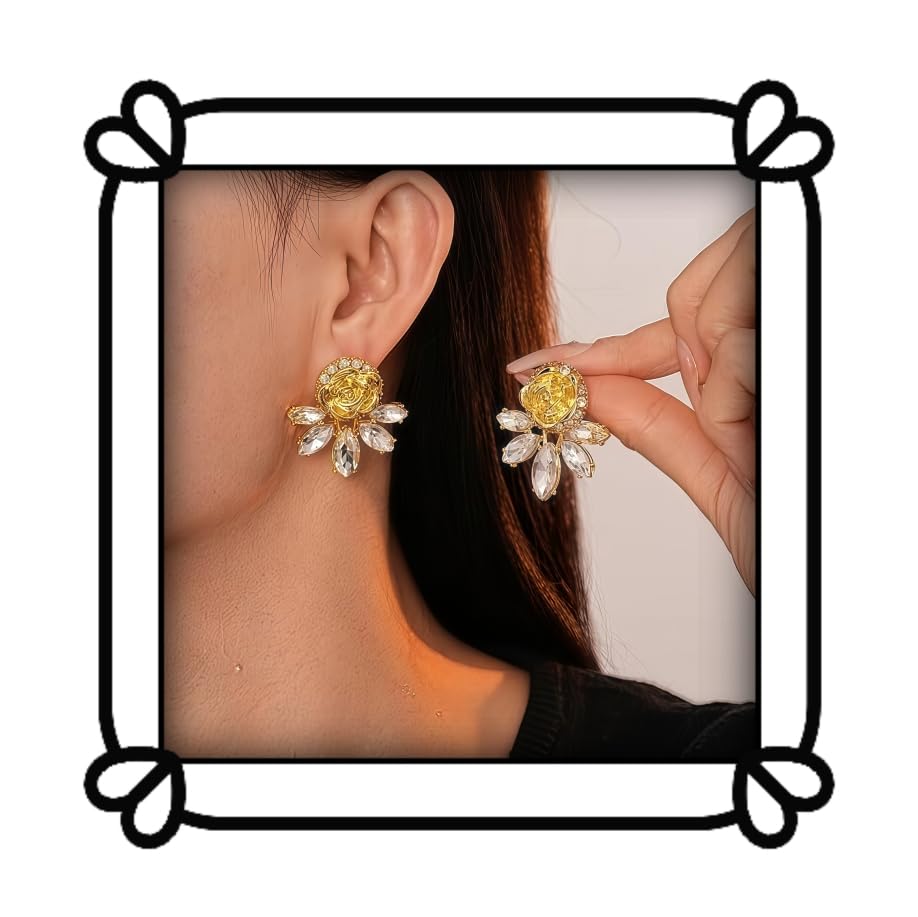 Boucles d'oreilles fleur en cristal, le cadeau romantique idéal