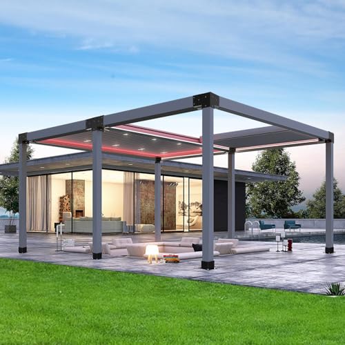 Eapele Pergola Kits with 3-Way/4-Way Corner Brackets and DIY Post Base for 4"x 4" Lumber(Inner 3.65x3.65), Powder Coated Steel Made for Gazebos, Patio Pergolas, Log Cabin Outdoor Pergola Hardware - Image 8