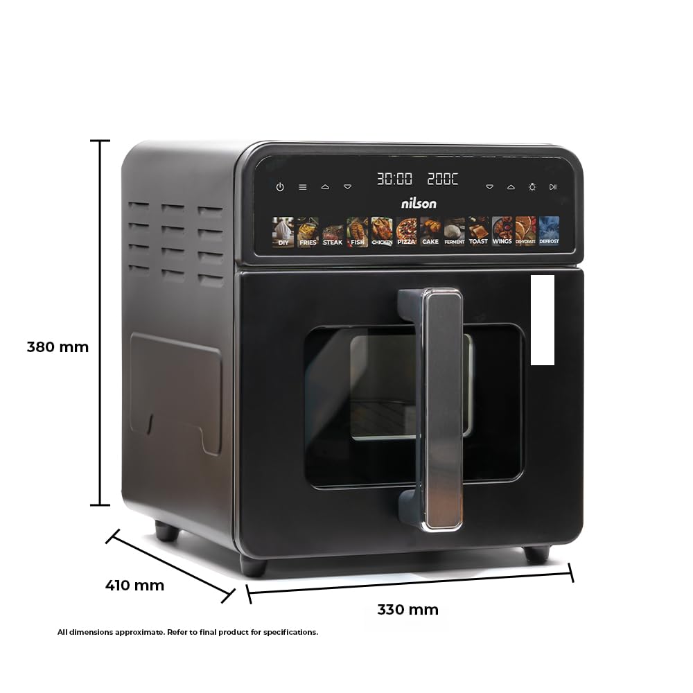 Bezolejowa frytkownica powietrzna, 10 litrów, Air Fryer NAF1000CXD, 1700 W, technologia X Cyclone, wyświetlacz LED dotykowy, 12 programów, kosz wewnętrzny zapobiegający powstawaniu szumu