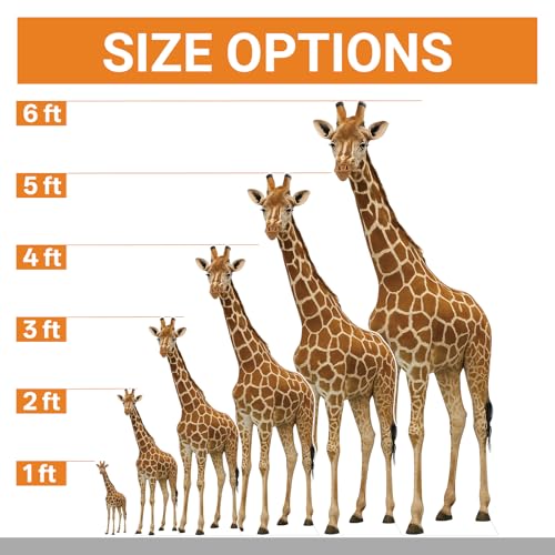 Image of Giraffe Life Size Cardboard Cutout, 6FT Fun Animal Standup, 1 PC | Giraffe Cardboard Cutout, Fun Animal Standup, Perfect for Events, Party Decor, Birthday & Photos, Photo Booth, Themed Parties