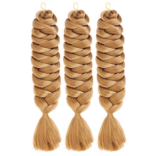 Synthetic Braiding Hair Extensions 165G/pack 84inch Blonde Twist Braiding Hair High Temperature Hair Extensions 3Pack Color 27