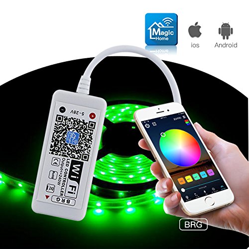 Magic Home Controlador wifi de fitas de LED do tipo RGB, controle remoto via wireless, controle de q