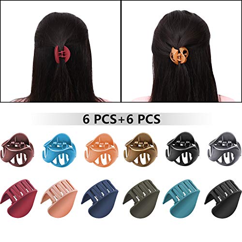 Hair Claw Clips 12 Colors, Vintage Simple Irregular Non Slip Hair Accessories Claw Clips for Women Girls, 12 PCS