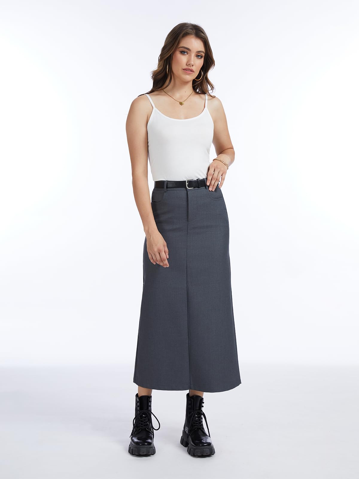 Lot de 4 débardeurs réglables pour femme - Bretelles spaghetti - Basic Camisole - Ultra doux - Superposition