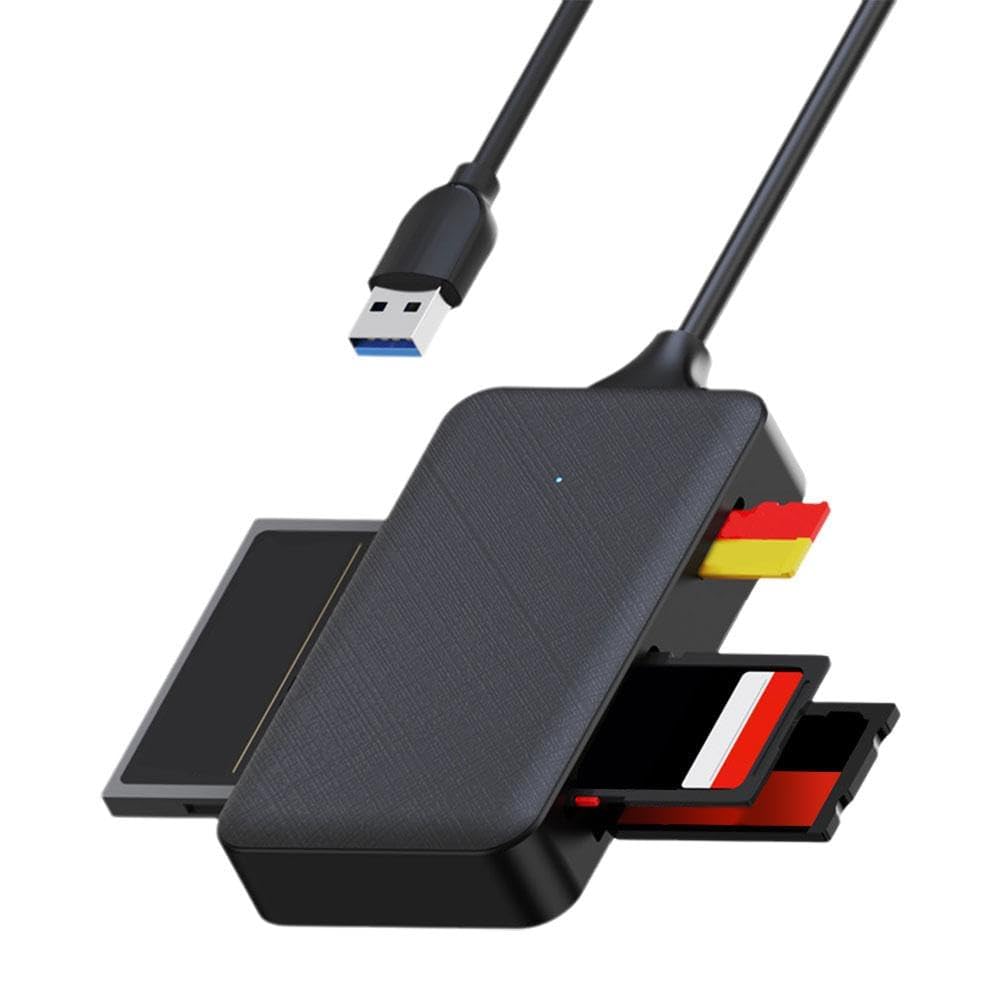 TERRIFI Multi-Port 4-in-1 Universal SD TF Card Reader, Portable Memory Card Reader, USB/Type C Hub Adapter for All Smartphones, USB/Type C SD TF Memory Card Reader, Compact and Convenient (One Size)
