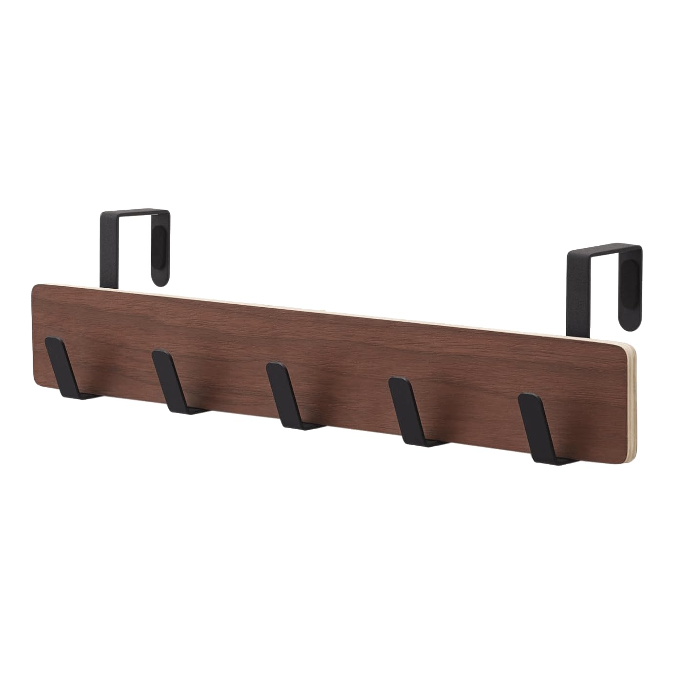 YAMAZAKI Home Ply Ply Over The Door Hooks - Hanging Coat Rack - Wood Walnut