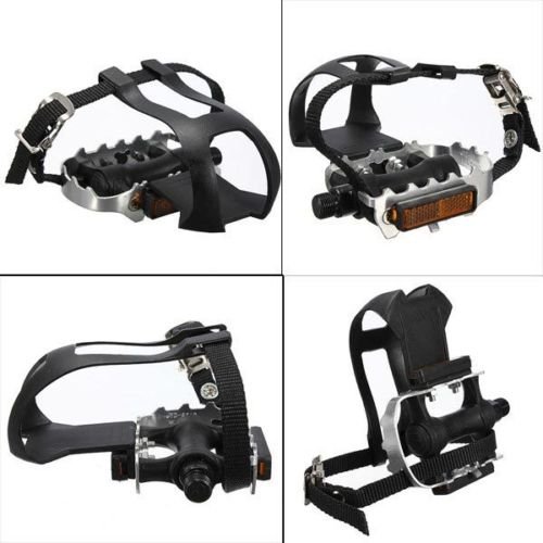 Preisvergleich Produktbild Generic Smartphone-Halterung für Fahrrad, Racing Road MTB Pedale Pedalhaken und Fußriemen Legierung Fixie 1 Paar