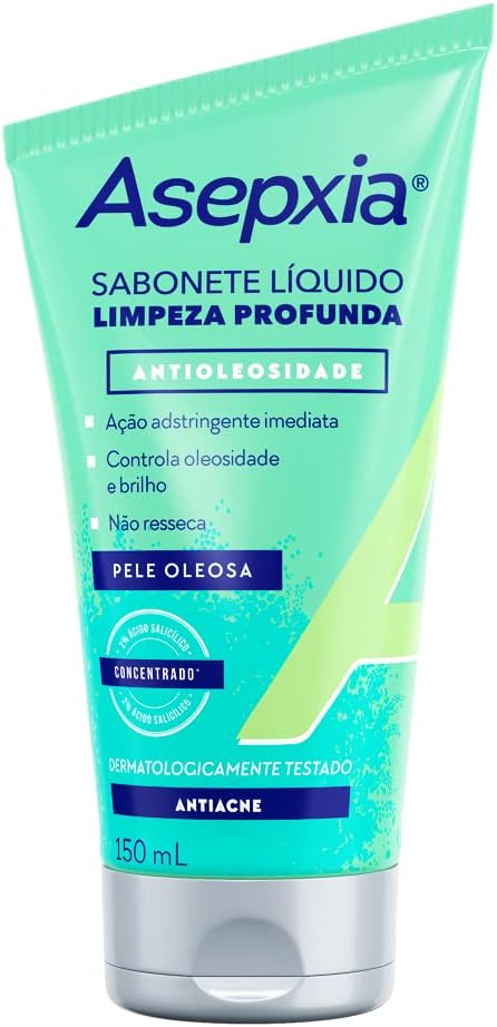 Asepxia - Sabonete Líquido Limpeza Profunda com Ação indistringente Imediata, 150ml, Dermatologicamente Testado Menor preço em Asepxia - Sabonete Líquido Limpeza Profunda com Ação indistringente Imediata, 150ml, Dermatologicamente Testado