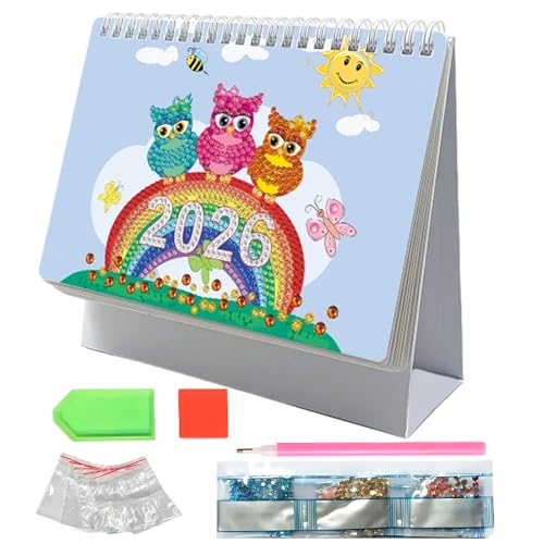 Calendario de escritorio 2026 de arte GEM planificador de 12 meses