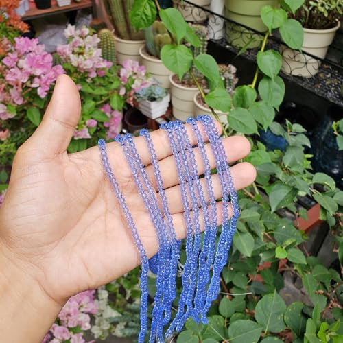 Image of 4mm Rondelle Glass Beads for Jewelry Making, Faceted Briolette Crytal Spacer Beads for Bracelet Necklace Earring, Light Blue 1200pcs