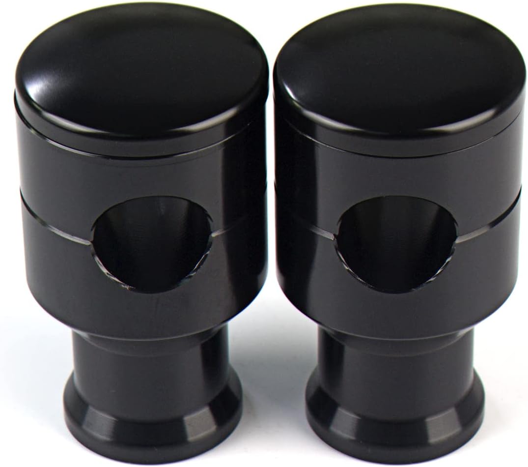 HTTMT HBS011-BK- Smooth Black Straight 2" Rise 1" /25mm Mount Handlebar Risers Compatible with Most Motorcycle