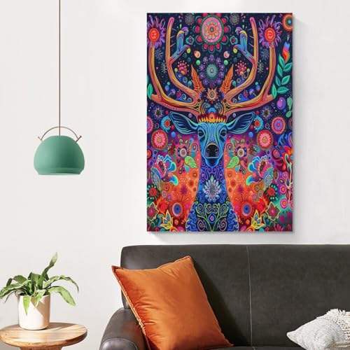 Toile cerf décoration murale pour réveiller un mur blanc - 4