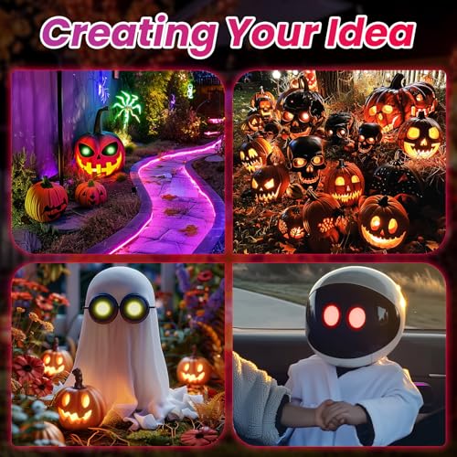 Image of Led Eyes for Mask Skeleton Ghost Black Cat Spider Pumpkin Spooky Tree, EL Panels Light for Cosplay DIY Themed Party Decor (Blue, 30mm)