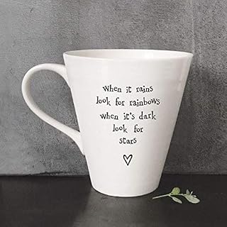 East of India When It Rains Look for Rainbows Porcelain Mug