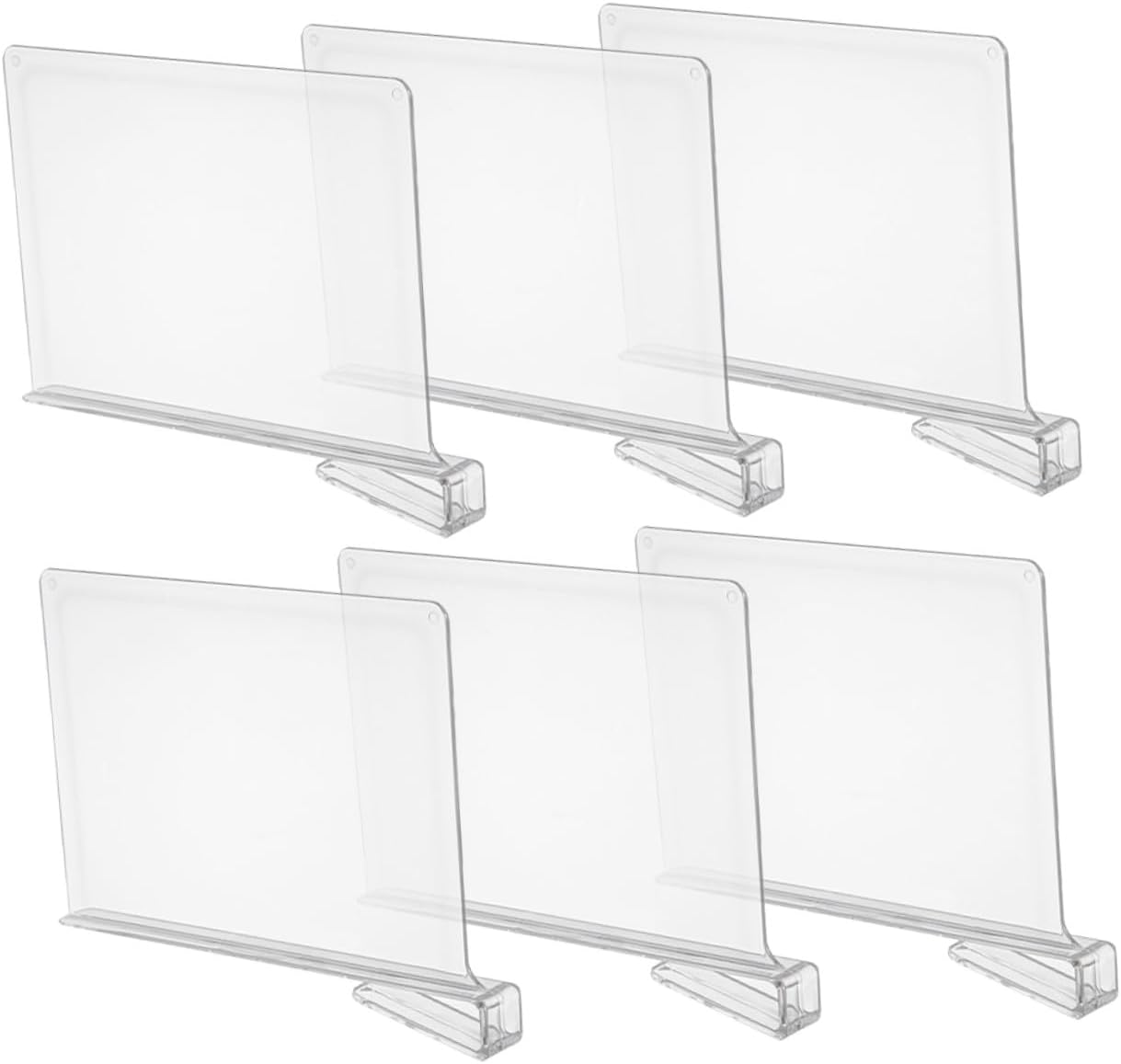 6Pcs Clear Shelf Dividers for Closet Organizer Flexible Wardrobe Separators Reusable Closet Shelf Organizer for Clothes and Bookshelf Storage