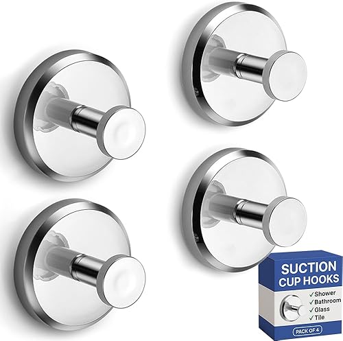 Miniatura 41 de HOME SO Ganchos con ventosa para ducha, baño, cocina, puerta de cristal, espejo, azulejos, lufa, toalla, abrigo, soporte de gancho para bata de baño
