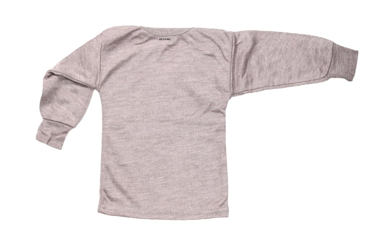 Round Neck Winter Thermal Set of 1 Top Trouser for Kids/Thermal for Boys and Girls/Kids Thermal_Brown_2-3 Years 1