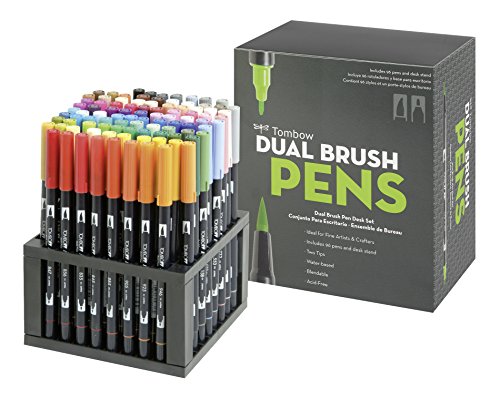 Tombow AB-S-96C Lot 96 Feutres pinceau à 2 pointes Multicolores