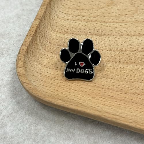 Image of I Love My Dogs Artist Brooch Shiny Jewelry Art Student Graduation Souvenir Gift Brooch Drip Oil Painted Enamel Pin Suitable