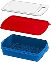 Mr. Bar-B-Q Prep and Slice Marinating Tray Set with Built-in Cutting Board - Leak-Proof Grilling Essential