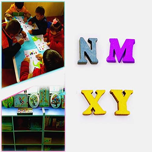 KanDery 200PCS Wooden Alphabet Letters Embellishments, Wood Letters for Scrapbooking Wedding Party Christmas DIY Decorations, Flatback Wood Letters Buttons for Sewing Crafts DIY