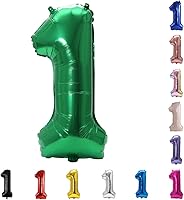 Vista 80 de YPSelected Globo de aluminio grande de 32 pulgadas con número de helio, cumpleaños, boda, fiesta, 0-9 (azul bebé, 2)