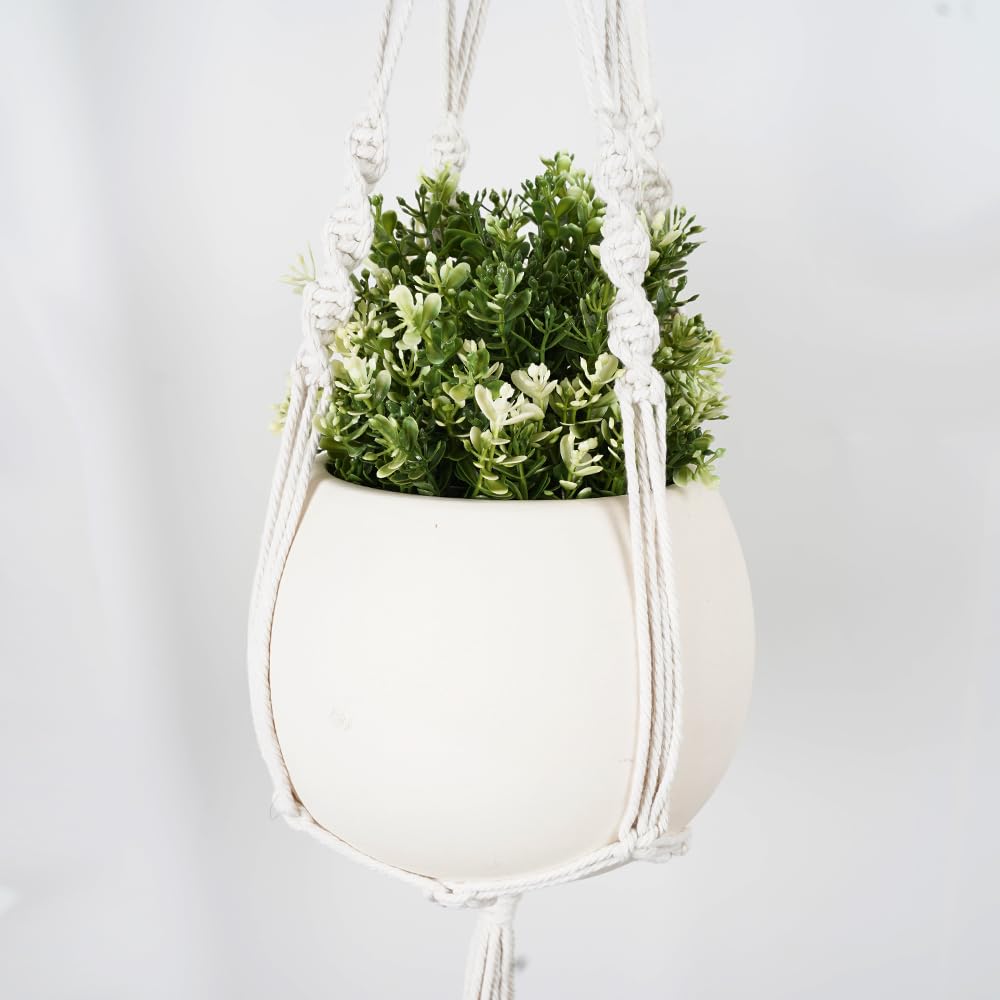 janeunique Macrame Hanging Plant Holder Boho Indoor Outdoor Plants Hanger Macrame Pot Hanging Basket for Home Garden Decor - Image 4