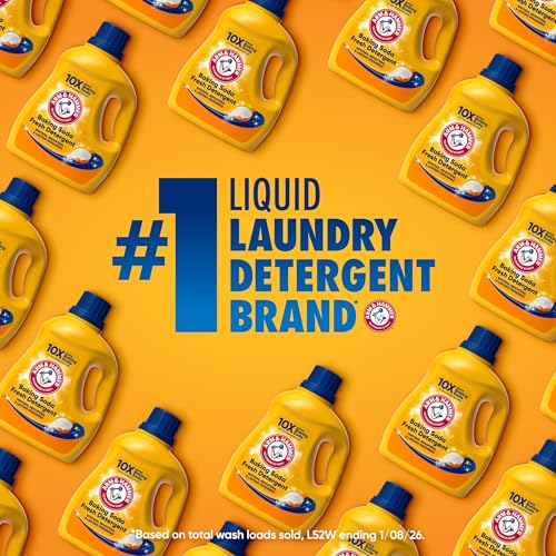 ARM and HAMMER Baking Soda Fresh Liquid Laundry Detergent, Sparkling Fresh Scent, 110 Load - image 3