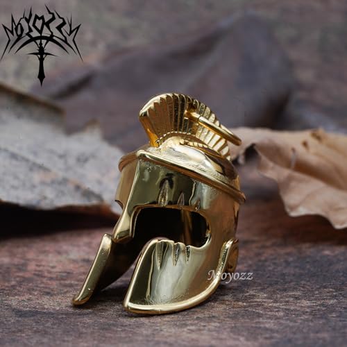 Image of Motorcycle Biker Roman Gladiator Warrior Spartan Helmet Guardian Bell Luck Gremlin Ride Bell Hanger or Lucky KeyChain