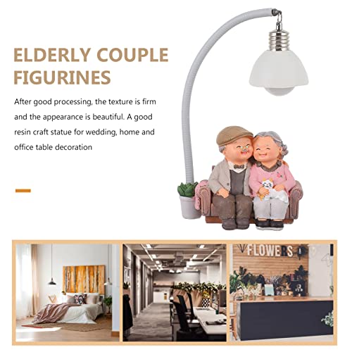 Homoyoyo Grandparents Figurines Loving Elderly Couple Figurines Cute Night Light Desktop Figurine Lamp for Living Room Bedroom - Image 2