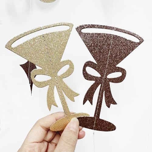 Image of Champagne Gold Brown 30th Birthday Decorations Espresso Martini Garland Streamer Banner Decor for Women A Tini Bit Older Martini Birthday Cheers to 30 Years Happy 30th Anniversary Bar Party Supplies
