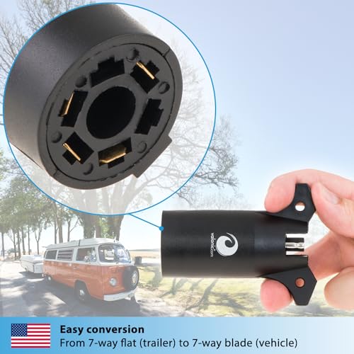 valonic Trailer Plug Adapter - 7 Way Blade to 4 Way Flat - Trailer Connector for Trailer Light - 7 pin to 4 pin - Female - Thumbnail 2