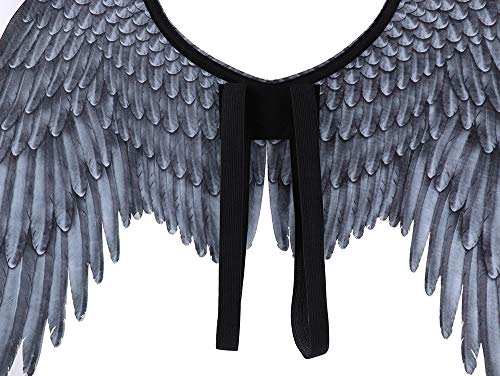 Himine Non-Woven Fabric Festive Party Angel Wings Suitable For Child Decorative Wings (Black) #TOP1