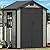 DWVO 6x4 FT Resin Storage Shed with Reinforced Floor, Outdoor Storage Shed with Lockable Door, Window and Vents, Waterproof Plastic Tool Storage for Garden, Backyard, Patio, Lawn(Blue-Gray+Black)
