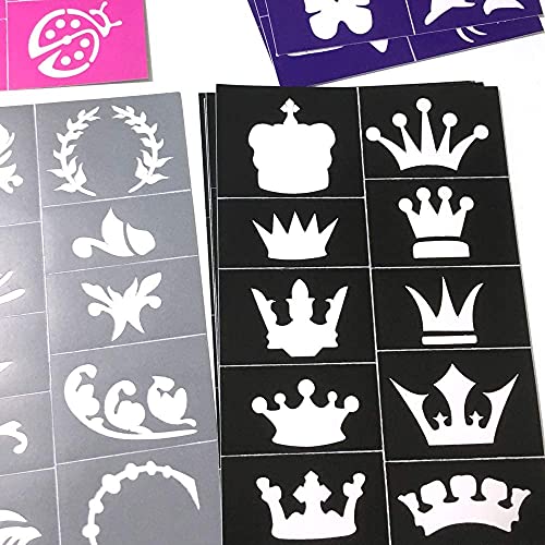 Face Painting Stencils For Kids, 200 Pieces Professional Reusable Body Paint Stencils Temporary Tattoos For Girls Boys Parties Sleepovers Birthday School Carnivals Halloween Christmas #TOP7