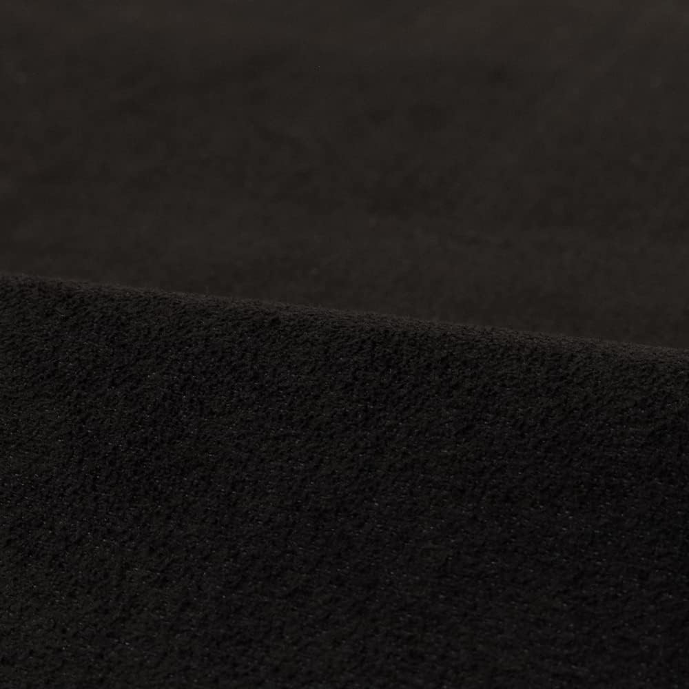 NUBUK Polsterstoff Meterware 5 M x 148 cm breit, 100% Polyester, Gewicht 300 g/lfm, Microfaser, Velourleder ideal als oder Möbelstoff für Sofakissen, Polsterbezüge - Schwarz