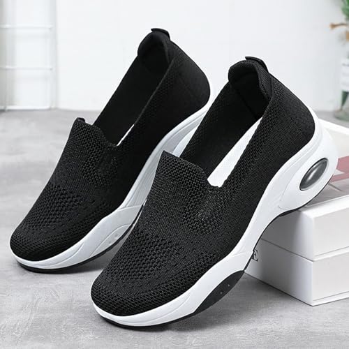 Women'S Mesh Slip-On Orthopedic Sneakers Lightweight Breathable with Arch Support Air Cushion Wedge Yaoyao Shoes for Diabetes Arthritis Nurse Walking Shoes4