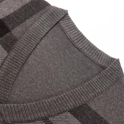Mens Cardigan Sweater Long Sleeve V Neck Buttons Down Knit Patchwork Vintage Casual Cardigan3