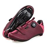 Frauen Road Sole Fahrradschuhe Rennradschuhe Outdoor Professionelle Rennradschuhe,Red-36